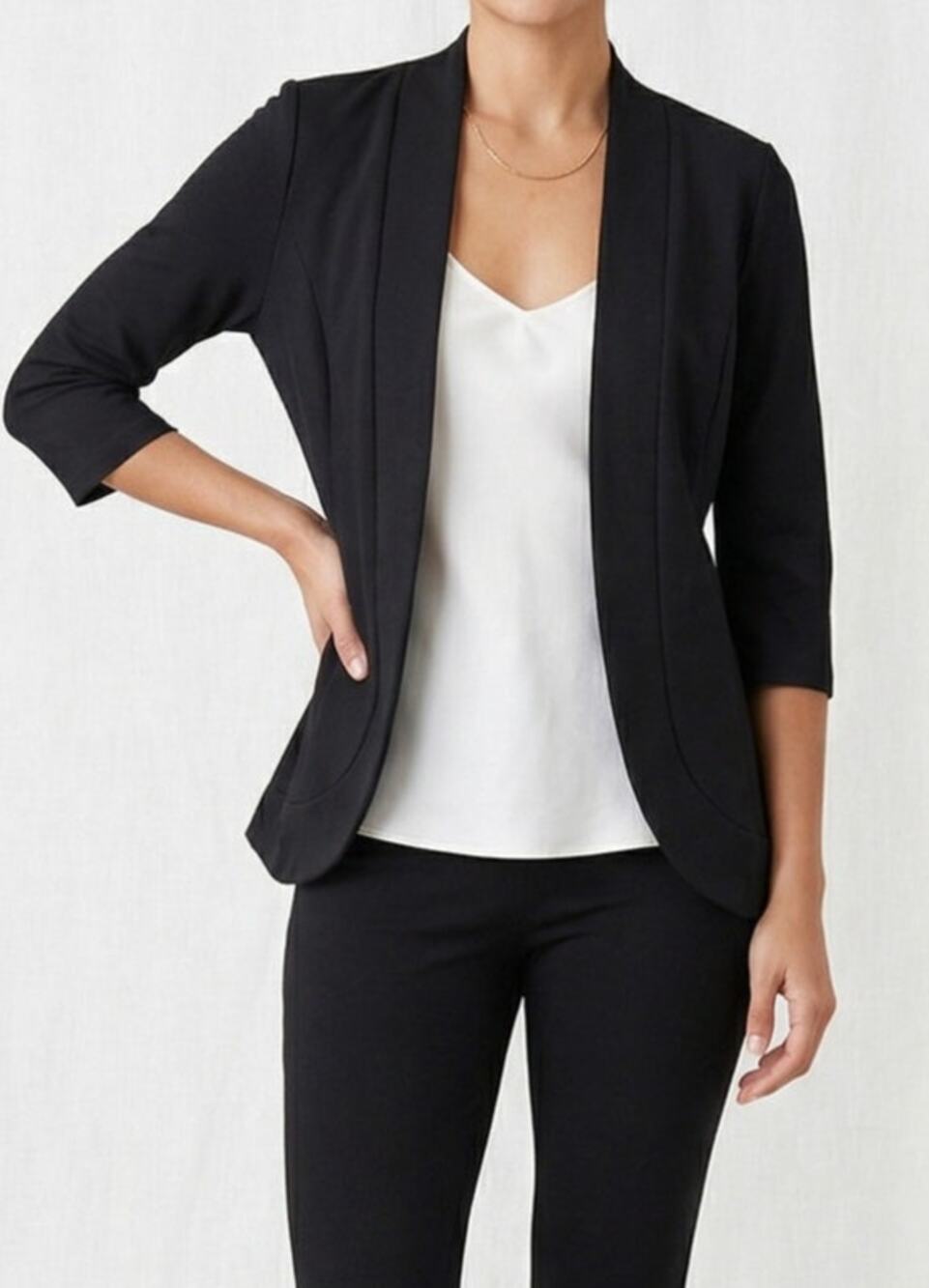 Hawthorne Small Rayon Nylon Spandex 1/2 Sleeve Button Jacket